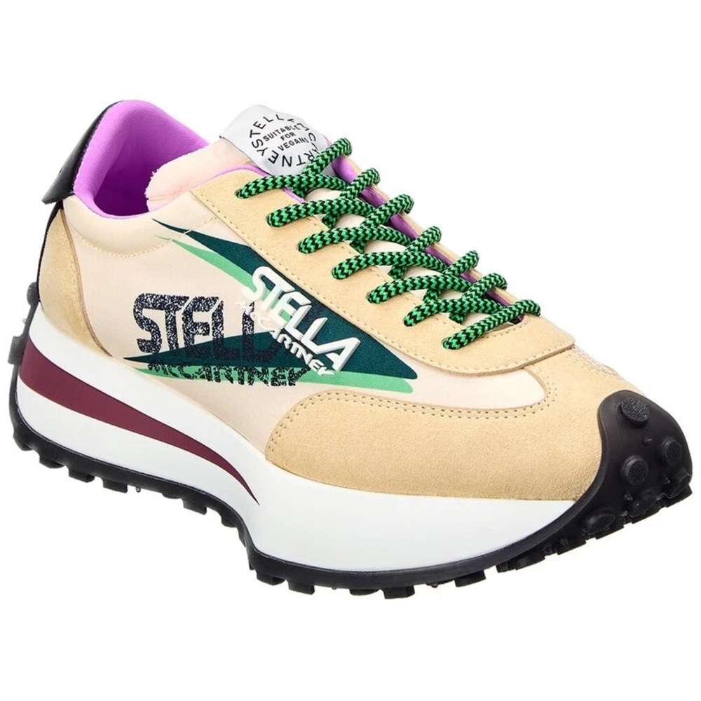 Stella McCartney Beige and Green Sneakers Brand New w/Tags